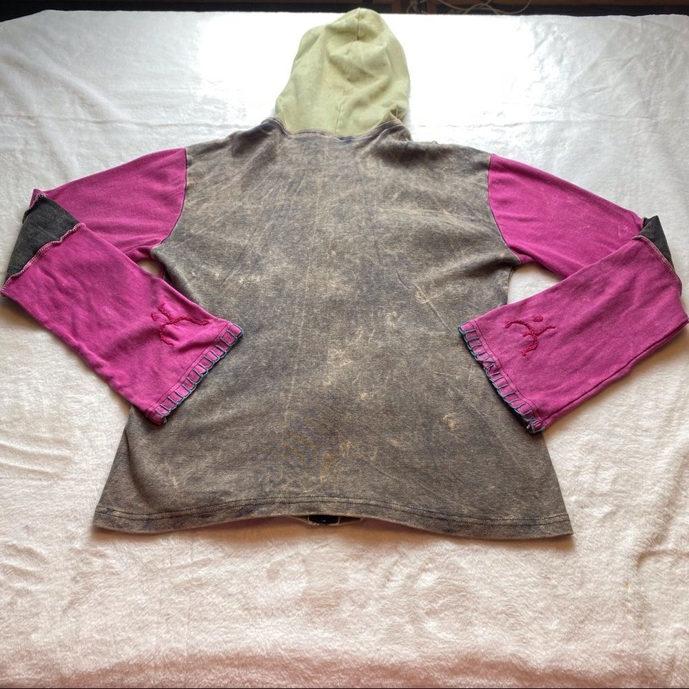 Made in Nepal 100% Cotton Hooded Hippy Style Jacket Size XL - Picture 2 of 8
